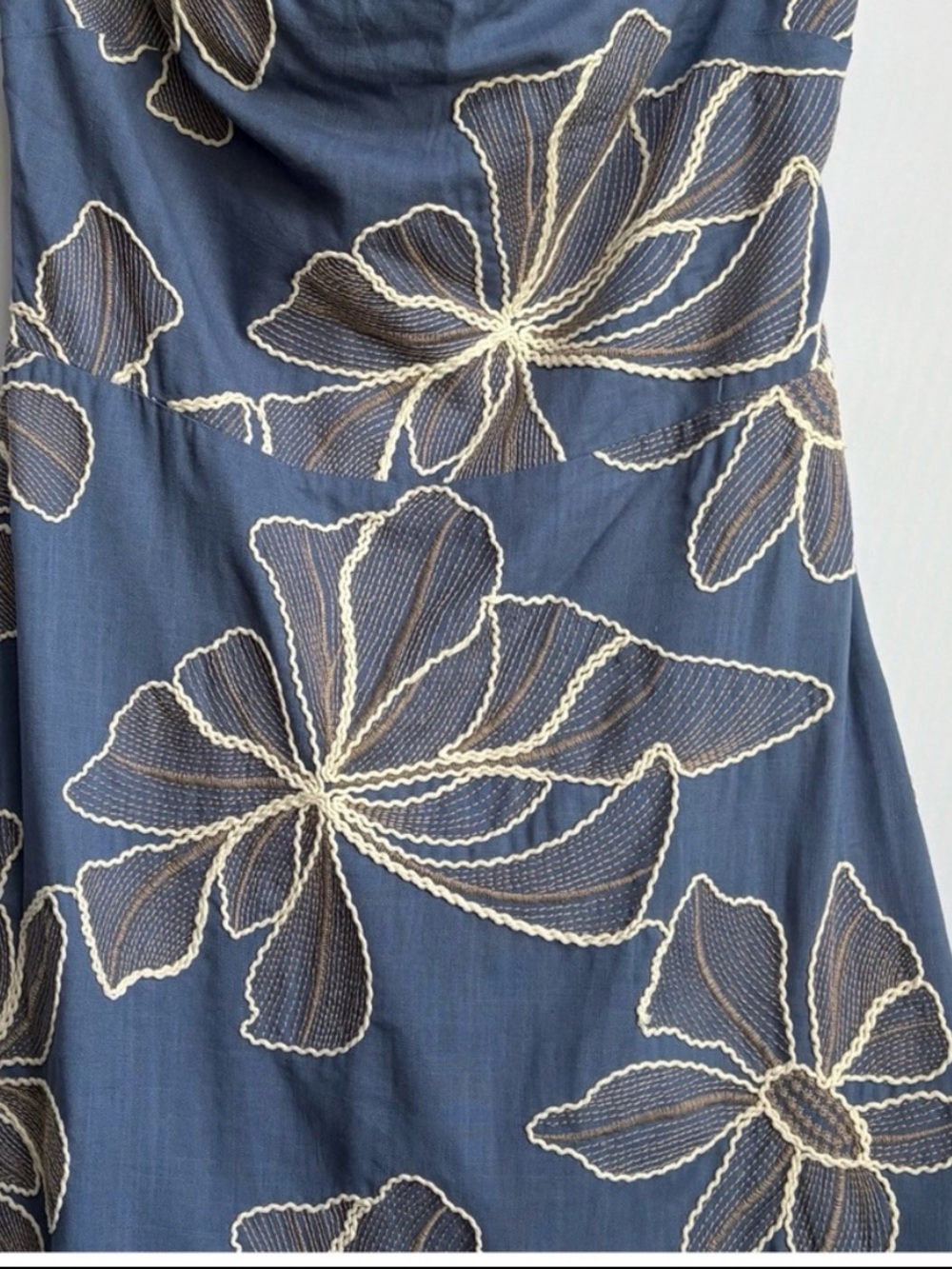 NWT Anthropologie Flat White Embroidered Strapless Mini Dress, XL - Picture 11 of 13